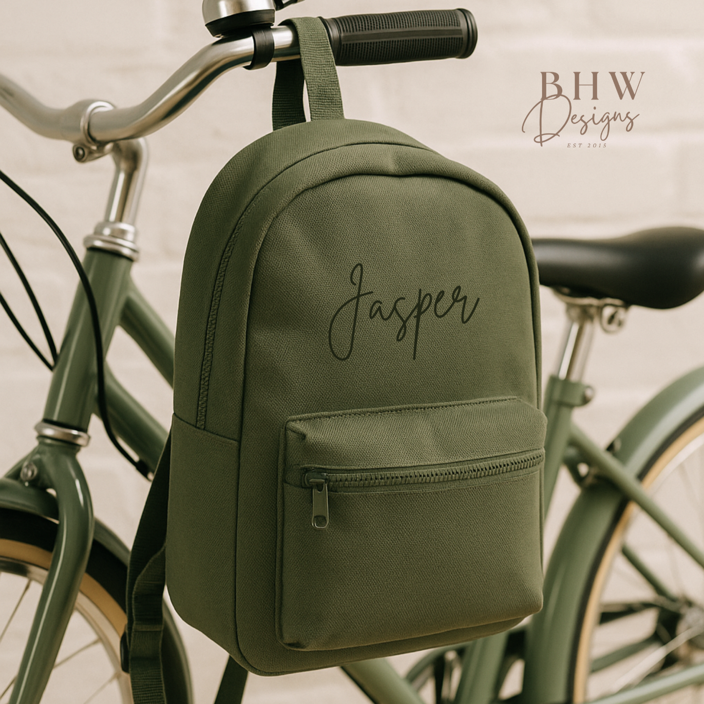 Personalised Kid's Mini Backpack - Olive Green