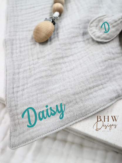 3 Piece Personalised Baby Set - Grey