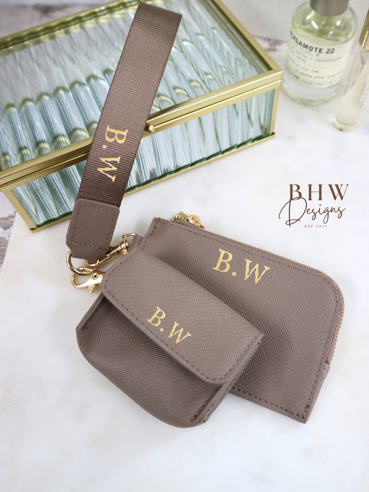 Personalised Key Ring - AirPod case - Wallet - Taupe