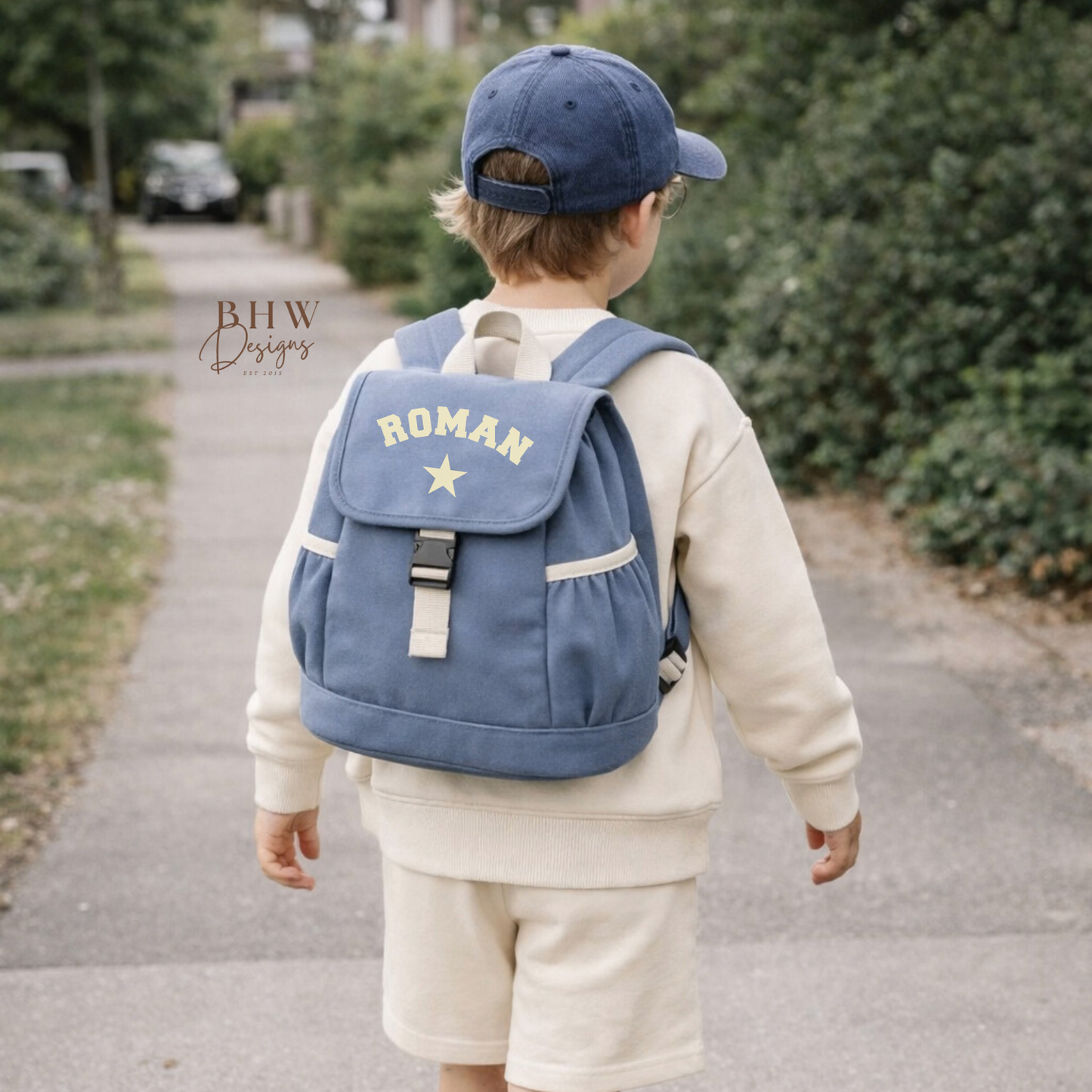 Personalised Kid's Adventure Backpack - Dusky Blue