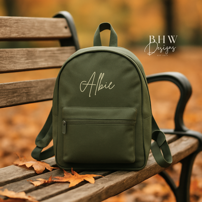 Personalised Kid's Mini Backpack - Olive Green