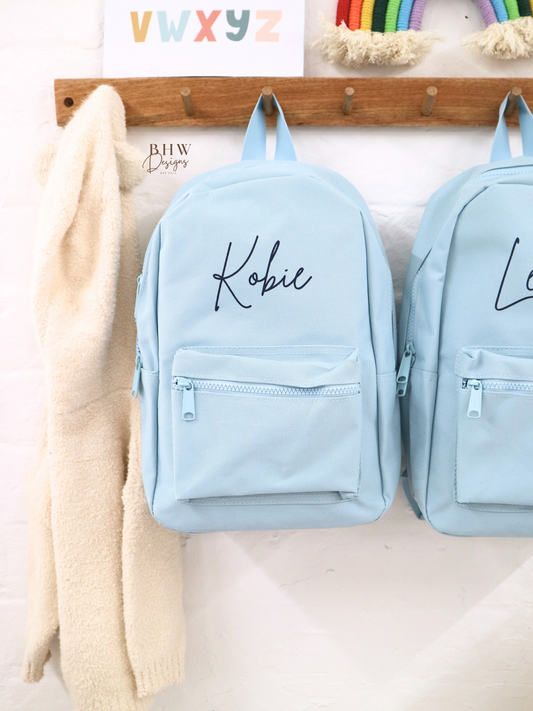 Personalised Kid's Mini Backpack - Baby Blue