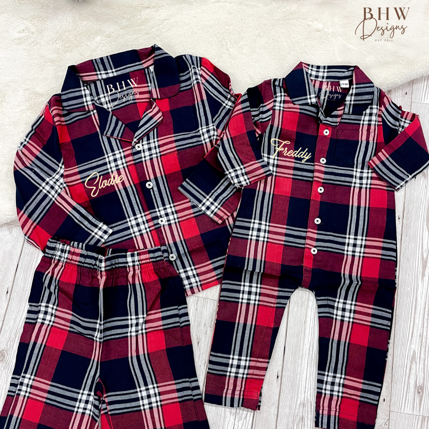 Personalised Children's Tartan Pyjamas
