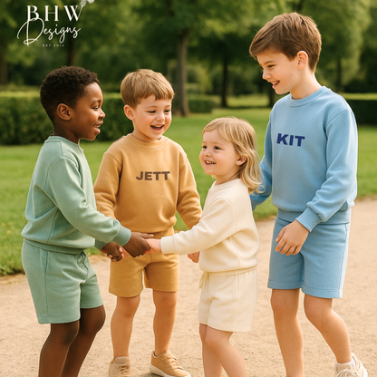 Personalised Sweatshirt and Short Jersey Set - Vanilla