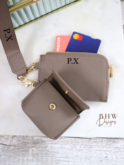 Personalised Key Ring - AirPod case - Wallet - Taupe