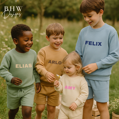 Personalised Sweatshirt and Short Jersey Set - Sage Green