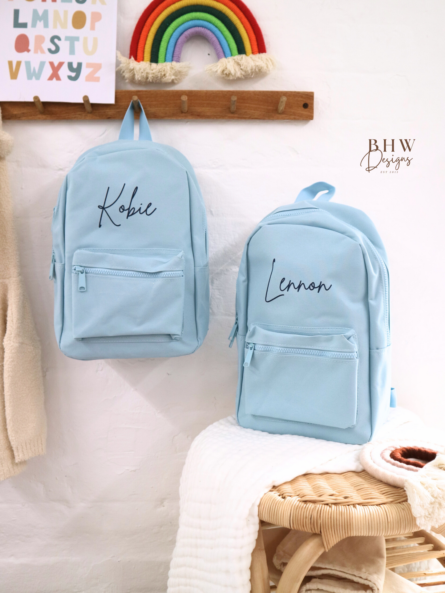 Personalised Kid's Mini Backpack - Baby Blue