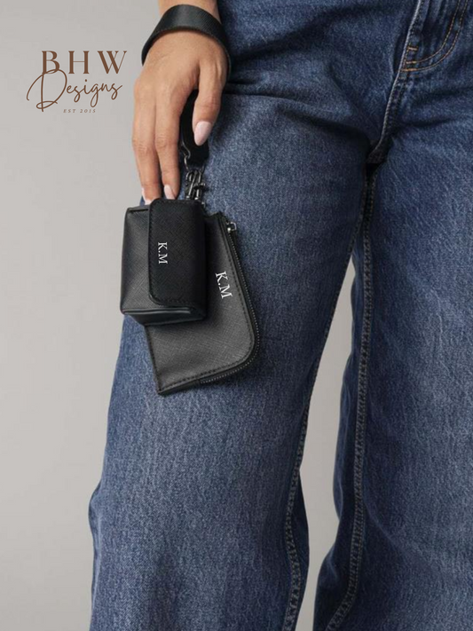 Personalised Key Ring - AirPod case - Wallet - Black