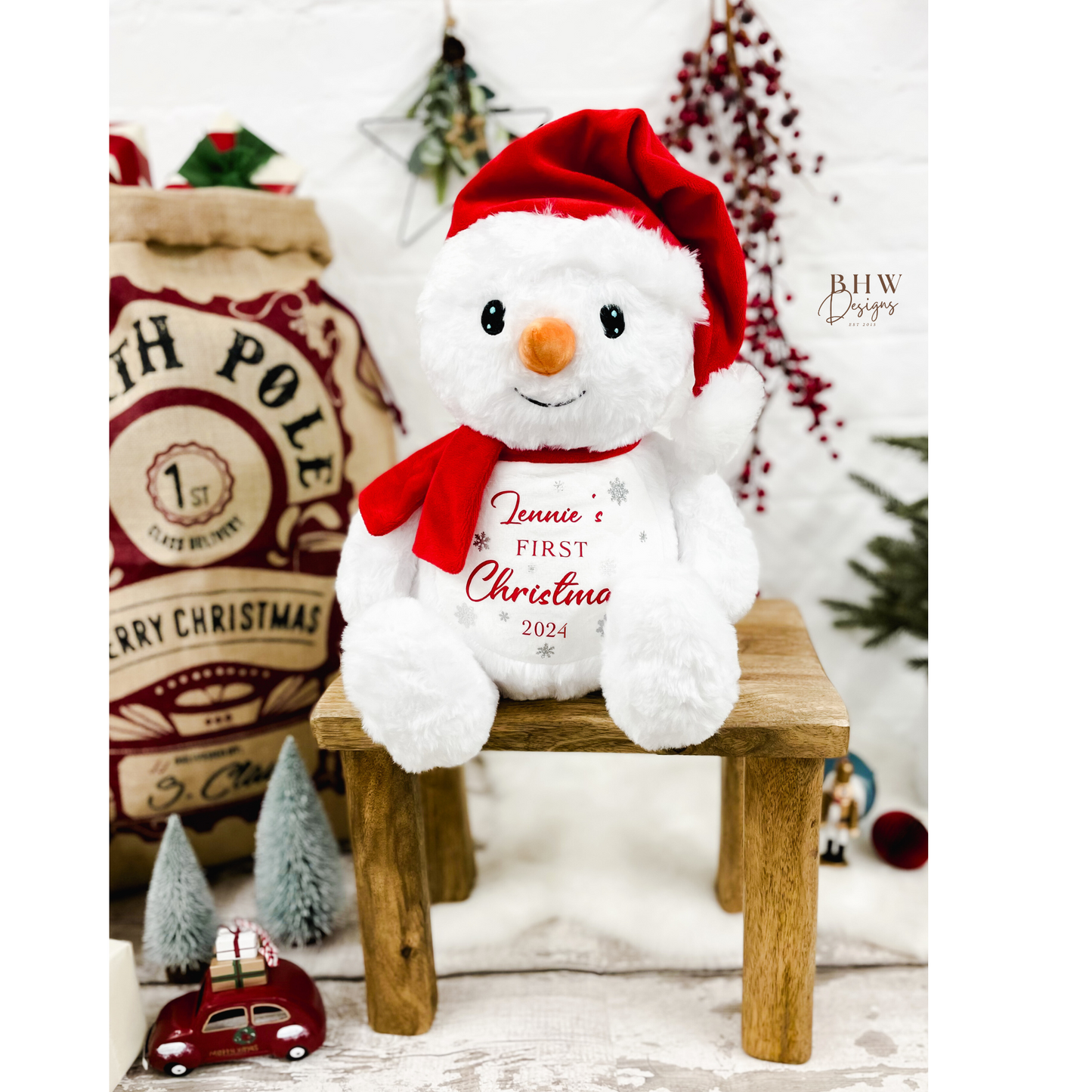 Personalised Snowman First Christmas Soft Toy