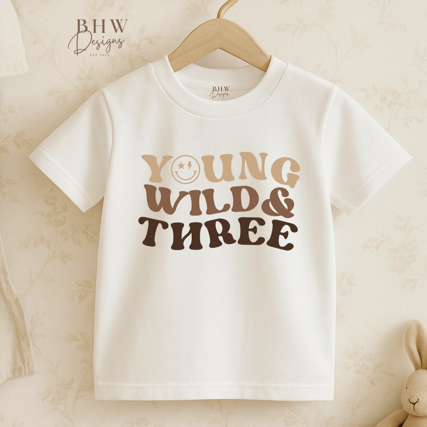 Young, Wild & Three Kid's Birthday T-shirt