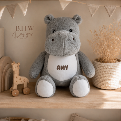 Personalised Hippo Soft Toy