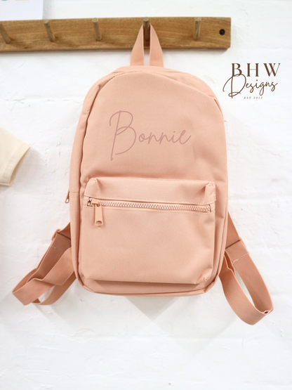 Personalised Kid's Mini Backpack - Peach