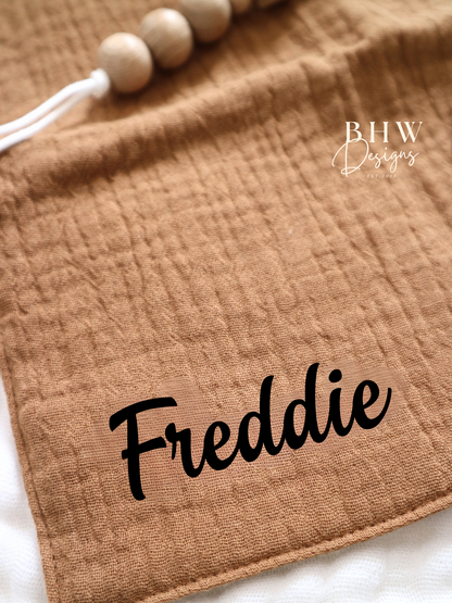 3 Piece Personalised Baby Set - Rust