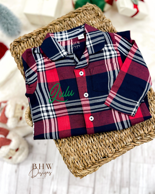 Personalised Name Tartan Romper Onesie