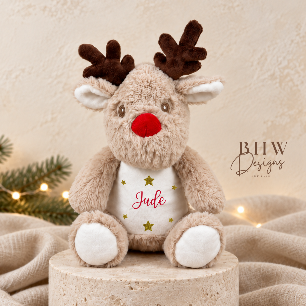 Personalised Name Reindeer Mini Soft Toy