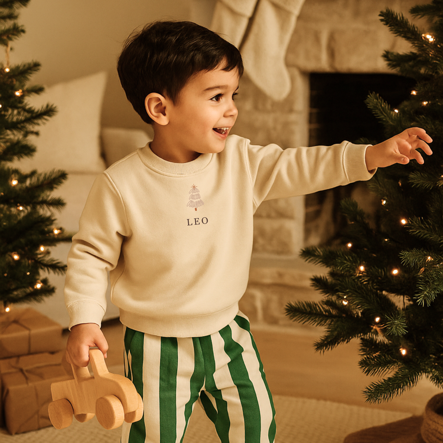 Personalised Christmas Tree Oat Sweatshirt
