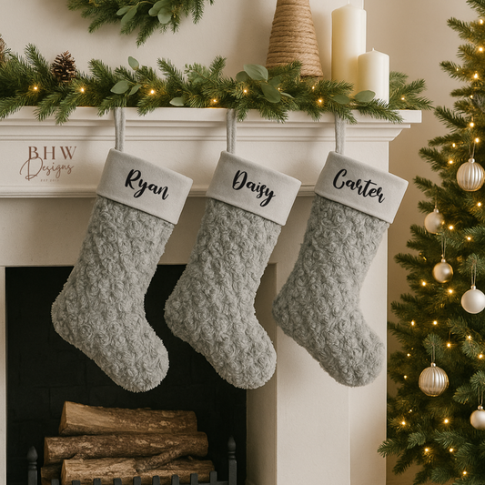 Personalised Grey Stocking