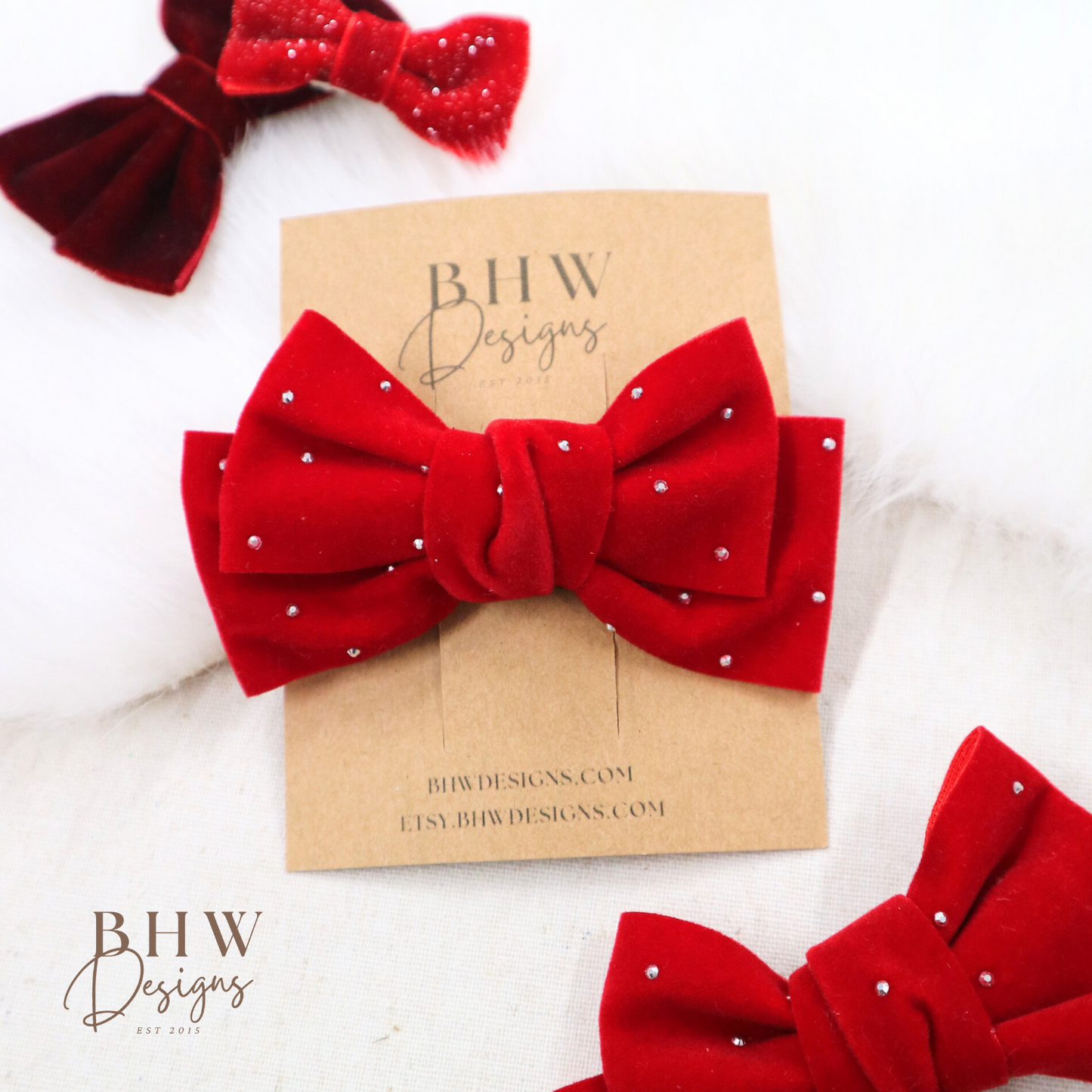 Red Sparkle Bow Clip