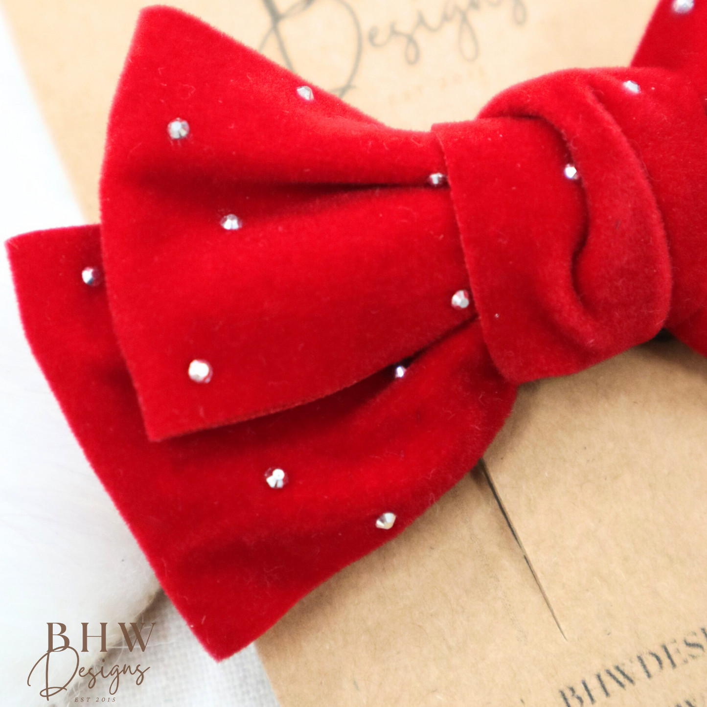 Red Sparkle Bow Clip