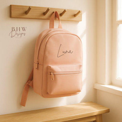 Personalised Kid's Mini Backpack - Peach