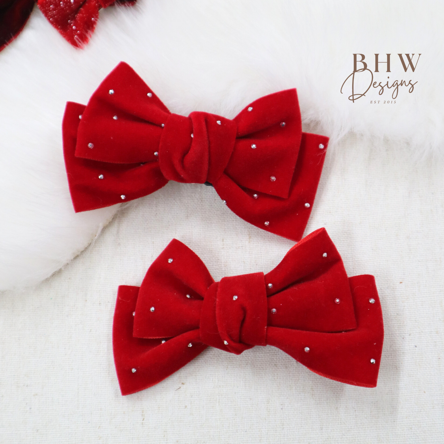 Red Sparkle Bow Clip