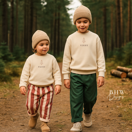 Personalised Christmas Tree Oat Sweatshirt