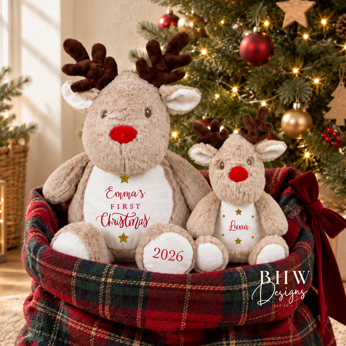 Personalised Name Reindeer Mini Soft Toy