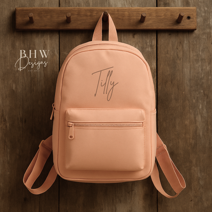 Personalised Kid's Mini Backpack - Peach