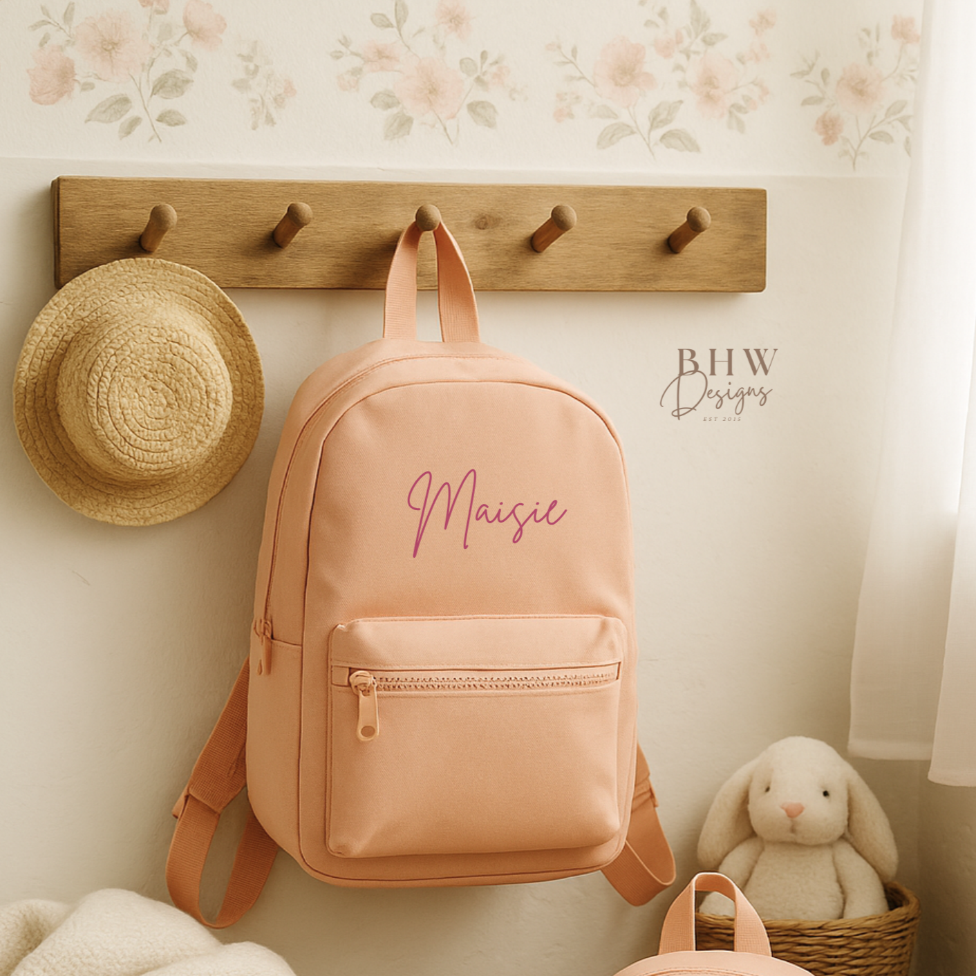 Personalised Kid's Mini Backpack - Peach