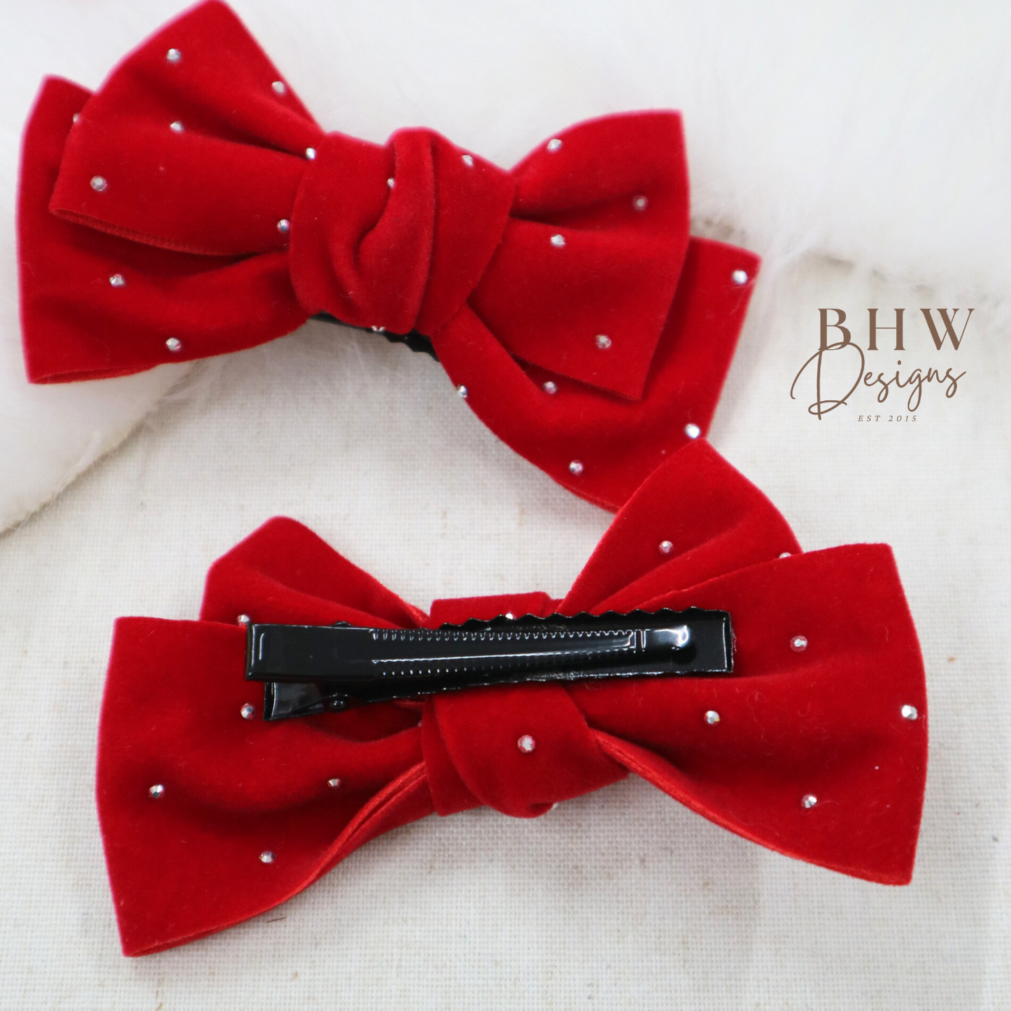 Red Sparkle Bow Clip