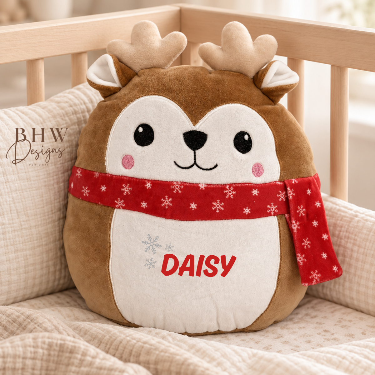 Personalised Reindeer Squishy Soft Toy