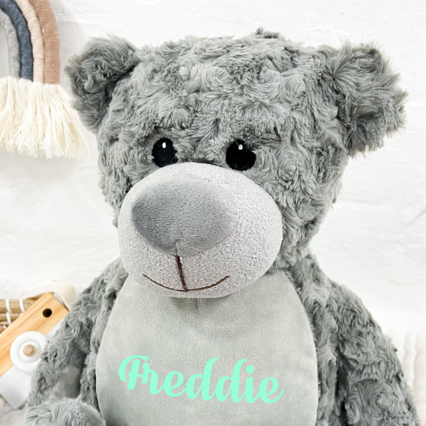 Personalise Grey Teddy Soft Toy