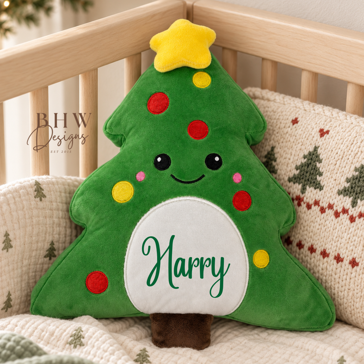 Personalised Christmas Tree Squishy Soft Toy