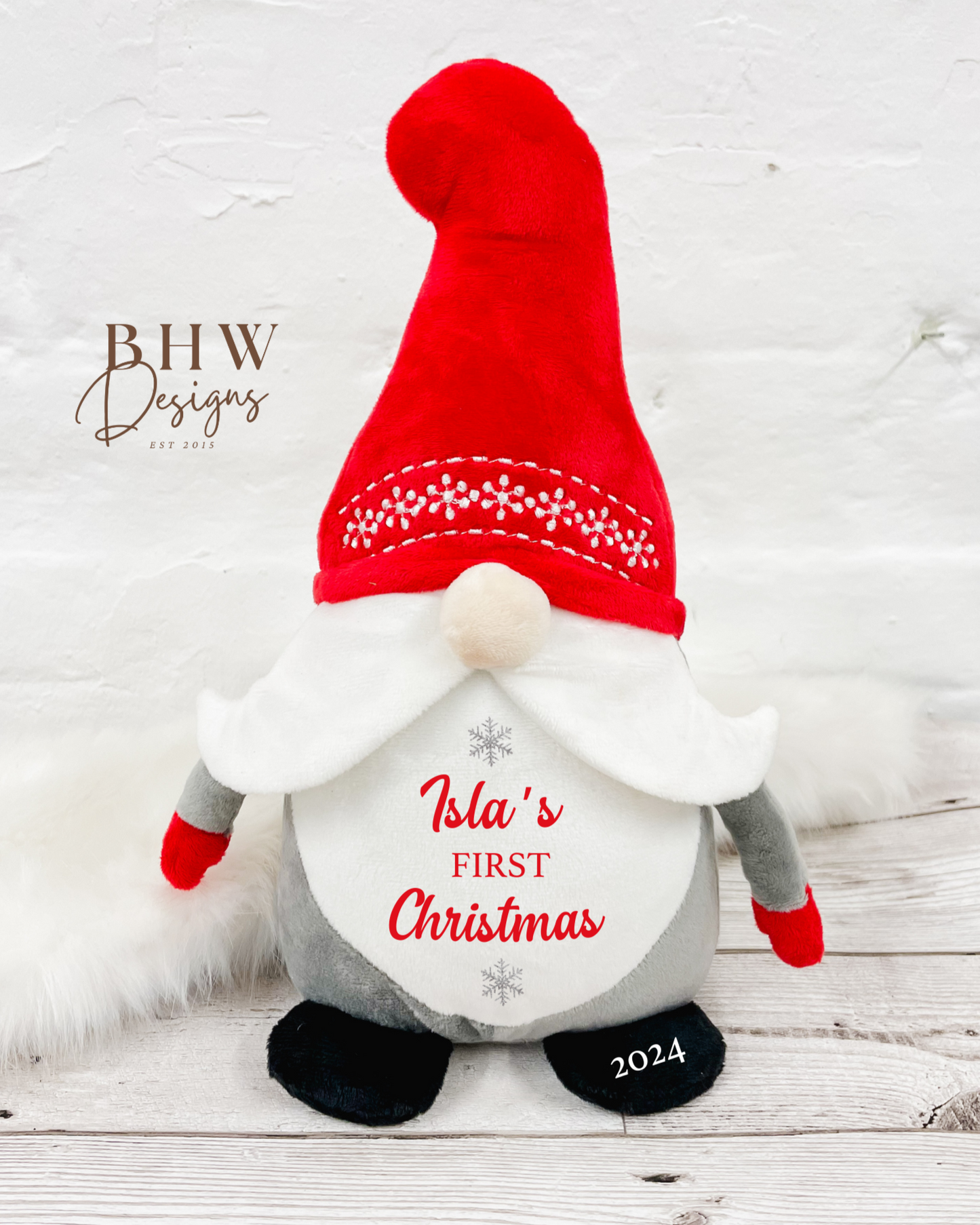 Personalised First Christmas 2025 Gonk Soft Toy