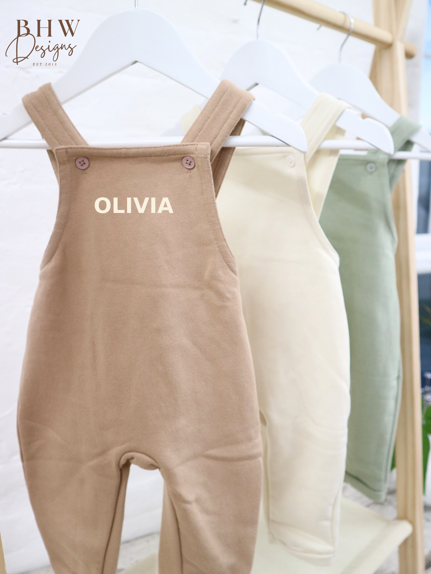 Personalised Dungarees - Stone