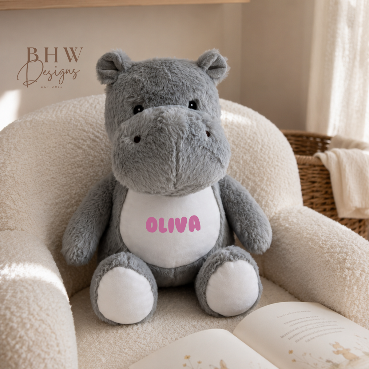 Personalised Hippo Soft Toy