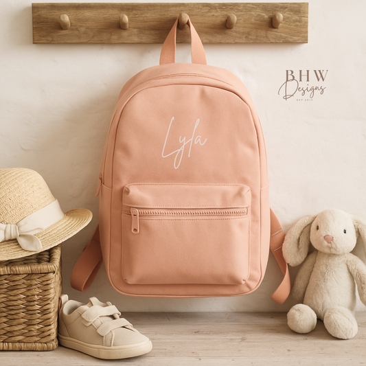 Personalised Kid's Mini Backpack - Peach