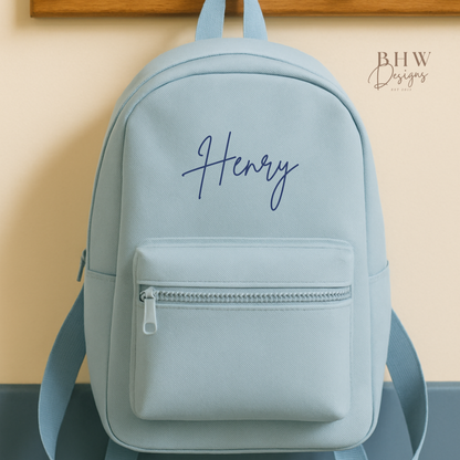 Personalised Kid's Mini Backpack - Baby Blue