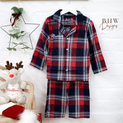 Personalised Children's Tartan Pyjamas