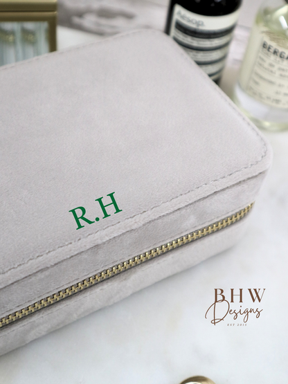 Personalised Velvet Jewellery Case - Moonstone
