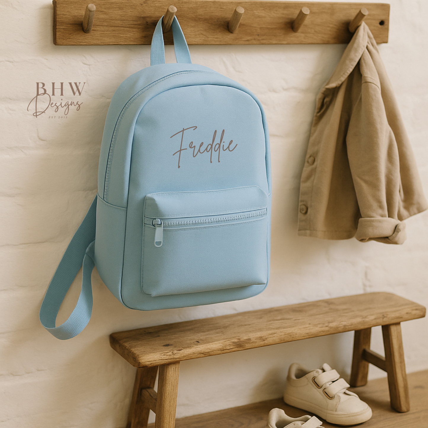 Personalised Kid's Mini Backpack - Baby Blue