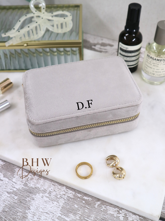 Personalised Velvet Jewellery Case - Moonstone