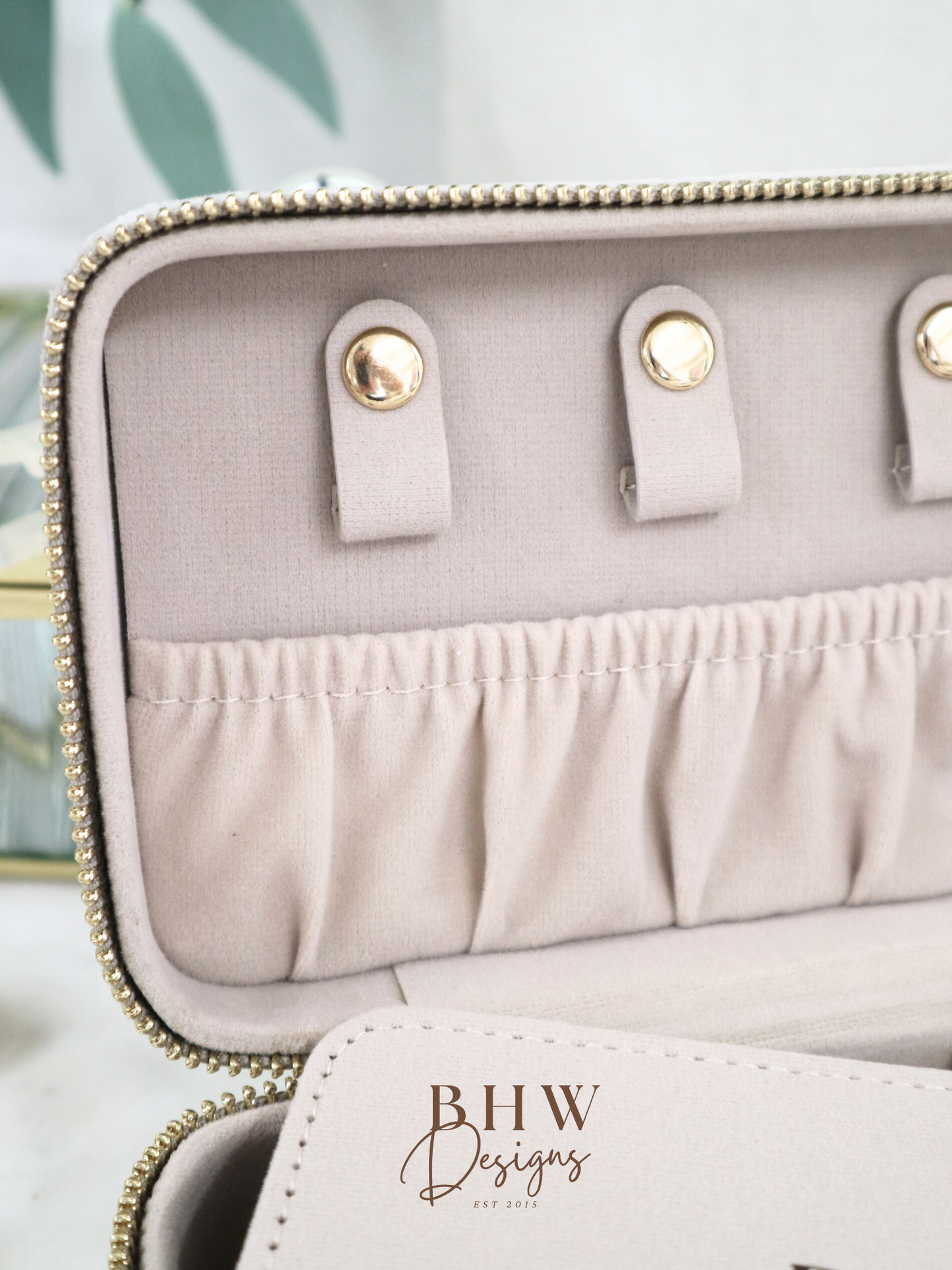 Personalised Velvet Jewellery Case - Moonstone