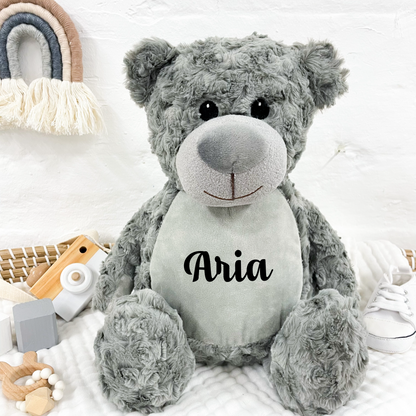 Personalise Grey Teddy Soft Toy