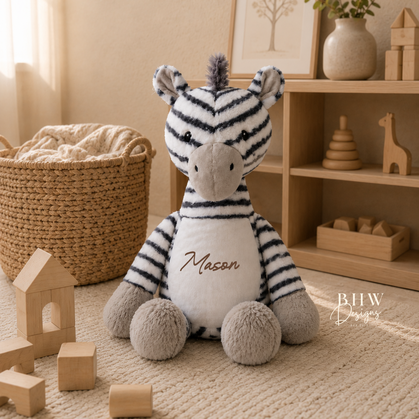 Personalised Zebra Soft Toy