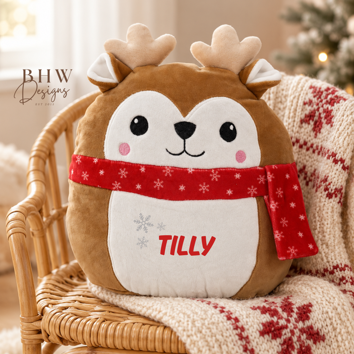 Personalised Reindeer Squishy Soft Toy
