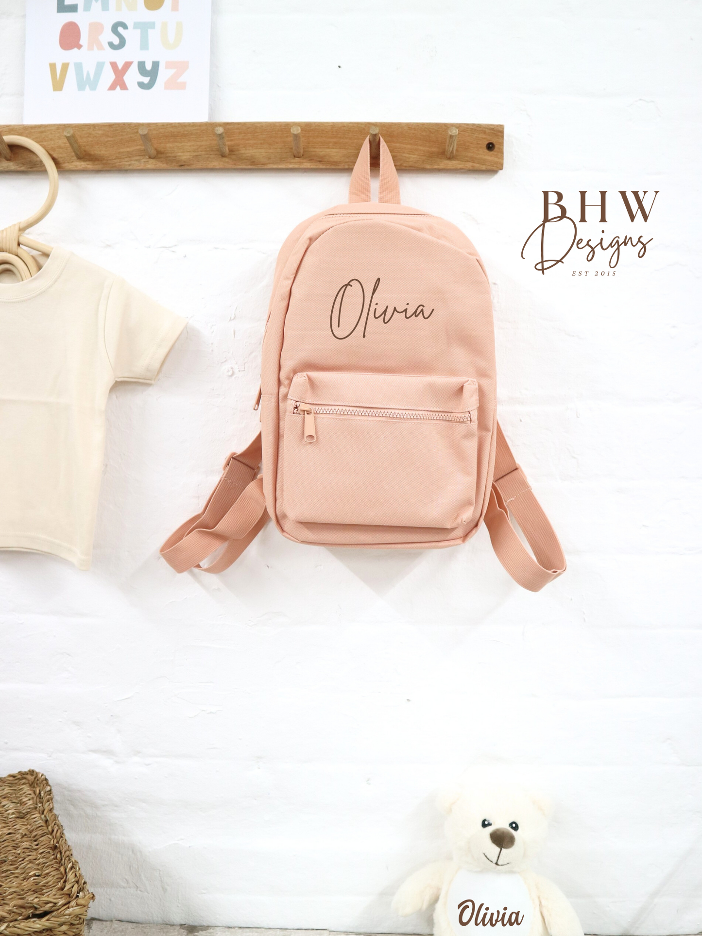 Personalised Kid's Mini Backpack - Peach