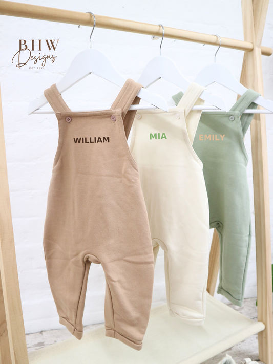 Personalised Dungarees - Stone