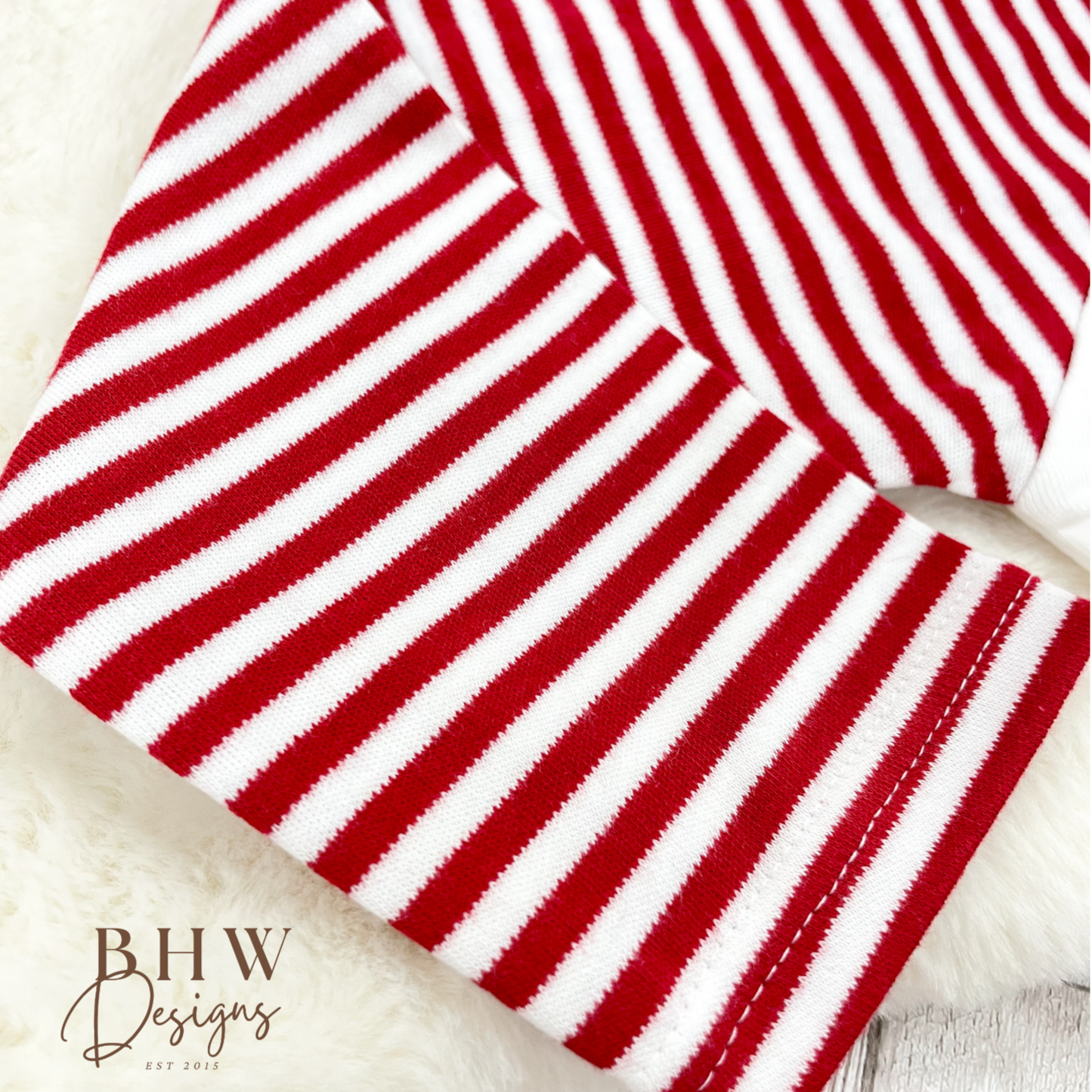 Red and white striped sleeve