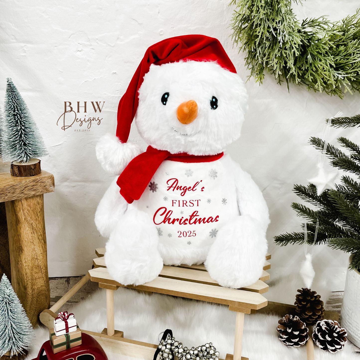 Personalised Snowman First Christmas Soft Toy